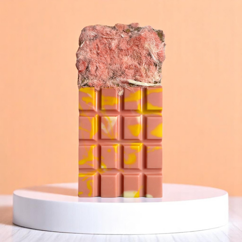 Roze Chocoladereep met Pistachevulling, Crunch en Pişmaniye